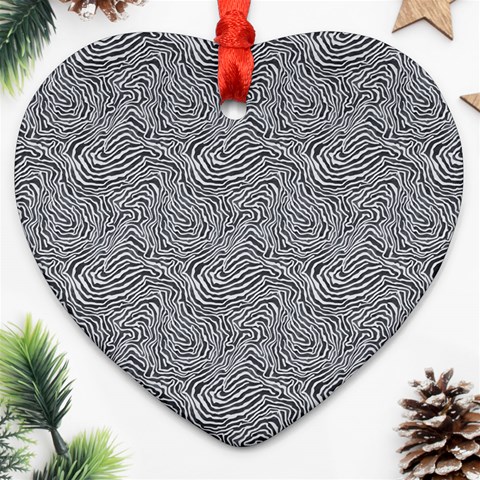 Dark Grey Snake Heart Ornament (Two Sides) from ArtsNow.com Front