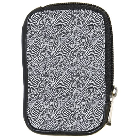 Dark Grey Snake Compact Camera Leather Case from ArtsNow.com Front