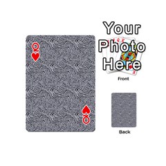 Queen Dark Grey Snake Playing Cards 54 Designs (Mini) from ArtsNow.com Front - HeartQ