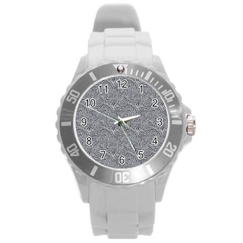 Dark Grey Snake Round Plastic Sport Watch (L) from ArtsNow.com Front