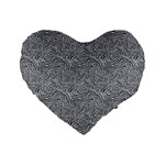 Dark Grey Snake Standard 16  Premium Heart Shape Cushions