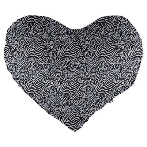 Dark Grey Snake Large 19  Premium Heart Shape Cushions from ArtsNow.com Front