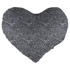 Dark Grey Snake Large 19  Premium Heart Shape Cushions from ArtsNow.com Front
