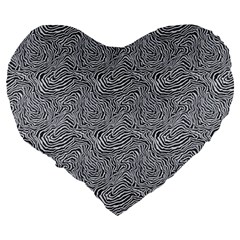Dark Grey Snake Large 19  Premium Heart Shape Cushions from ArtsNow.com Back