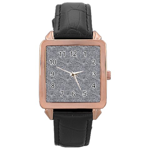 Dark Grey Snake Rose Gold Leather Watch  from ArtsNow.com Front