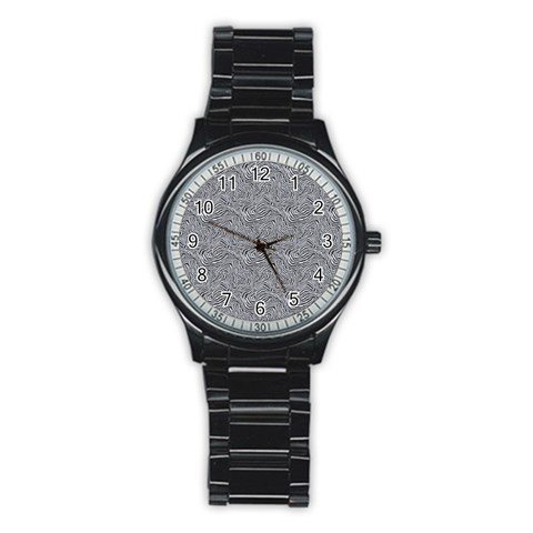 Dark Grey Snake Stainless Steel Round Watch from ArtsNow.com Front