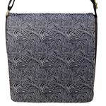 Dark Grey Snake Flap Closure Messenger Bag (S)
