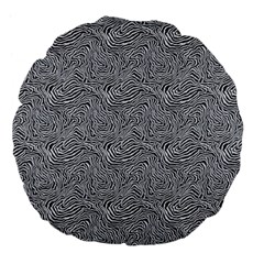 Dark Grey Snake Large 18  Premium Flano Round Cushions from ArtsNow.com Back