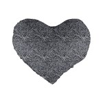 Dark Grey Snake Standard 16  Premium Flano Heart Shape Cushions