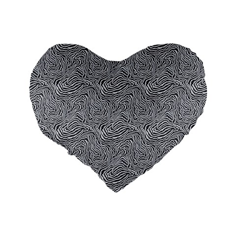 Dark Grey Snake Standard 16  Premium Flano Heart Shape Cushions from ArtsNow.com Back