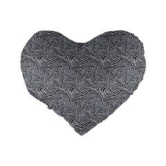 Dark Grey Snake Standard 16  Premium Flano Heart Shape Cushions from ArtsNow.com Back