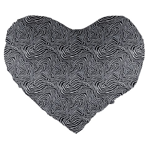 Dark Grey Snake Large 19  Premium Flano Heart Shape Cushions from ArtsNow.com Front