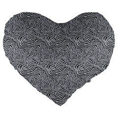 Dark Grey Snake Large 19  Premium Flano Heart Shape Cushions from ArtsNow.com Front