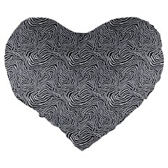 Dark Grey Snake Large 19  Premium Flano Heart Shape Cushions from ArtsNow.com Back