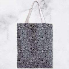 Dark Grey Snake Zipper Classic Tote Bag from ArtsNow.com Back