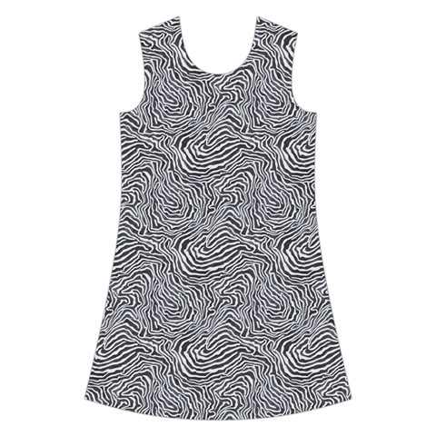 Dark Grey Snake Kids  Short Sleeve Velvet Dress from ArtsNow.com Front