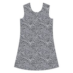 Dark Grey Snake Kids  Short Sleeve Velvet Dress from ArtsNow.com Front