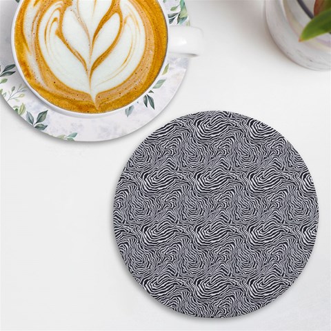 Dark Grey Snake UV Print Round Tile Coaster from ArtsNow.com Front