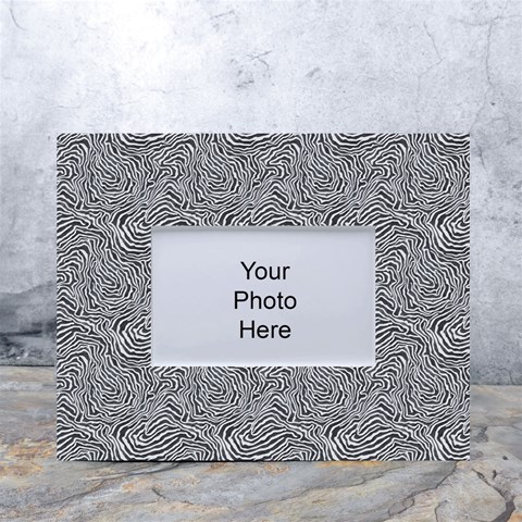 Dark Grey Snake White Tabletop Photo Frame 4 x6  from ArtsNow.com Front
