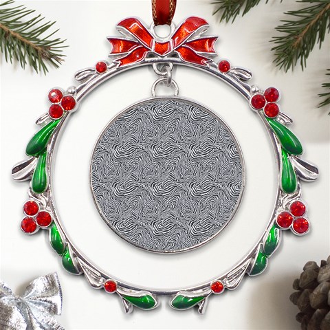 Dark Grey Snake Metal X mas Wreath Ribbon Ornament from ArtsNow.com Front