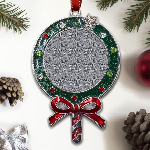Dark Grey Snake Metal X Mas Lollipop with Crystal Ornament from ArtsNow.com Front