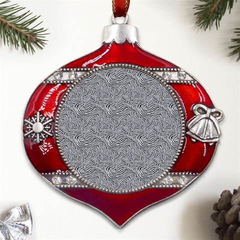 Dark Grey Snake Metal Snowflake And Bell Red Ornament from ArtsNow.com Front