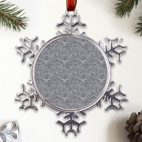 Dark Grey Snake Metal Large Snowflake Ornament from ArtsNow.com Front