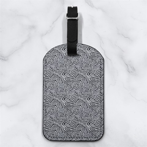 Dark Grey Snake Nappa Leather Luggage Tag Rectangle from ArtsNow.com Front