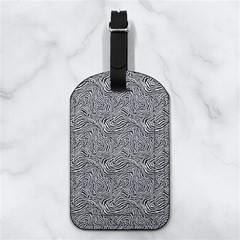 Dark Grey Snake Nappa Leather Luggage Tag Rectangle from ArtsNow.com Back