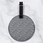 Dark Grey Snake Nappa Leather Luggage Tag Round
