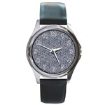 Blue Black Snake Pattern Round Metal Watch