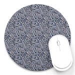 Blue Black Snake Pattern Round Mousepad