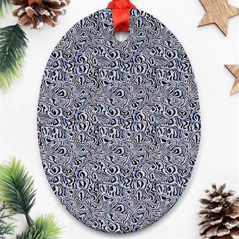 Blue Black Snake Pattern Ornament (Oval) from ArtsNow.com Front