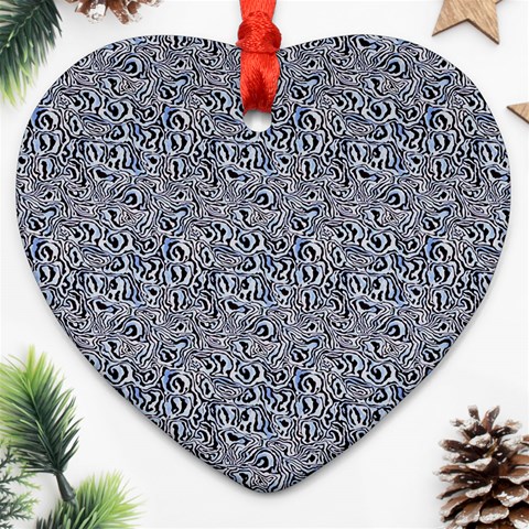 Blue Black Snake Pattern Ornament (Heart) from ArtsNow.com Front