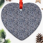 Blue Black Snake Pattern Ornament (Heart)