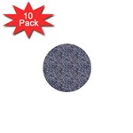 Blue Black Snake Pattern 1  Mini Buttons (10 pack) 
