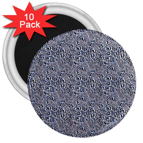 Blue Black Snake Pattern 3  Magnets (10 pack)  from ArtsNow.com Front