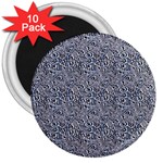 Blue Black Snake Pattern 3  Magnets (10 pack) 