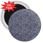 Blue Black Snake Pattern 3  Magnets (100 pack)