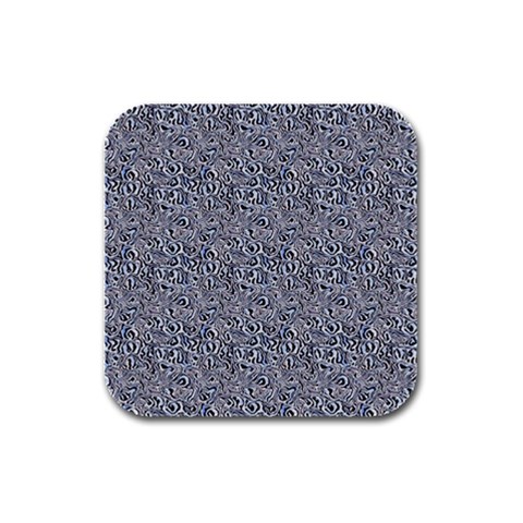 Blue Black Snake Pattern Rubber Square Coaster (4 pack) from ArtsNow.com Front