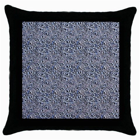 Blue Black Snake Pattern Throw Pillow Case (Black) from ArtsNow.com Front