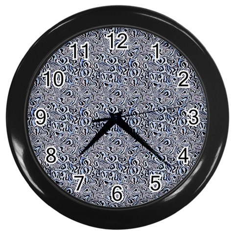 Blue Black Snake Pattern Wall Clock (Black) from ArtsNow.com Front