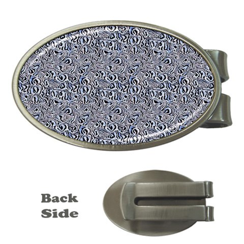 Blue Black Snake Pattern Money Clips (Oval)  from ArtsNow.com Front