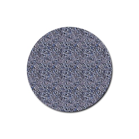 Blue Black Snake Pattern Rubber Coaster (Round) from ArtsNow.com Front