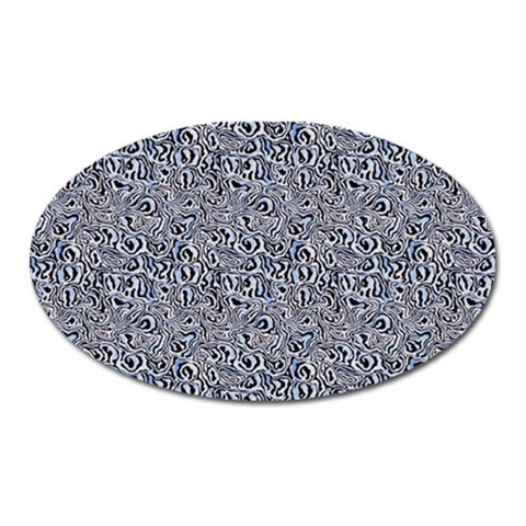 Blue Black Snake Pattern Oval Magnet from ArtsNow.com Front
