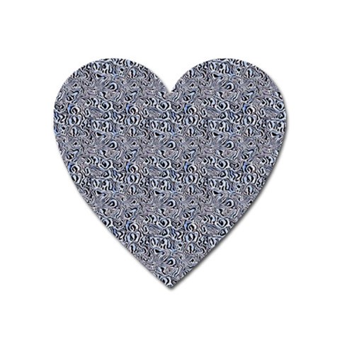 Blue Black Snake Pattern Heart Magnet from ArtsNow.com Front