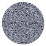 Blue Black Snake Pattern Magnet 5  (Round)