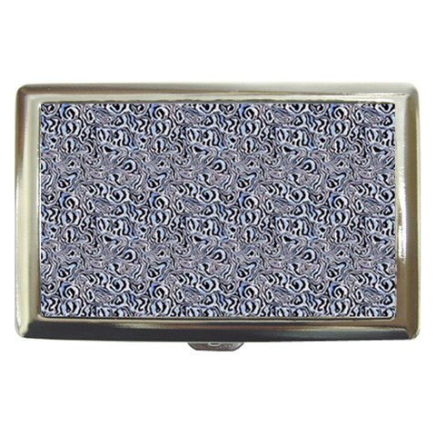 Blue Black Snake Pattern Cigarette Money Case from ArtsNow.com Front
