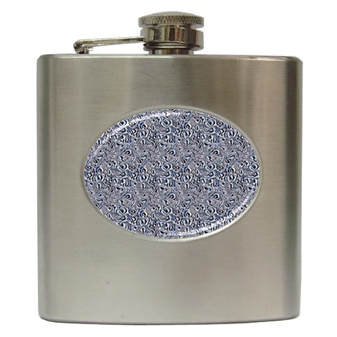Blue Black Snake Pattern Hip Flask (6 oz) from ArtsNow.com Front
