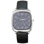 Blue Black Snake Pattern Square Metal Watch